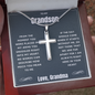 Grandson(s) - Snuggled Right In - Cross Necklace (128.ac.0-1)