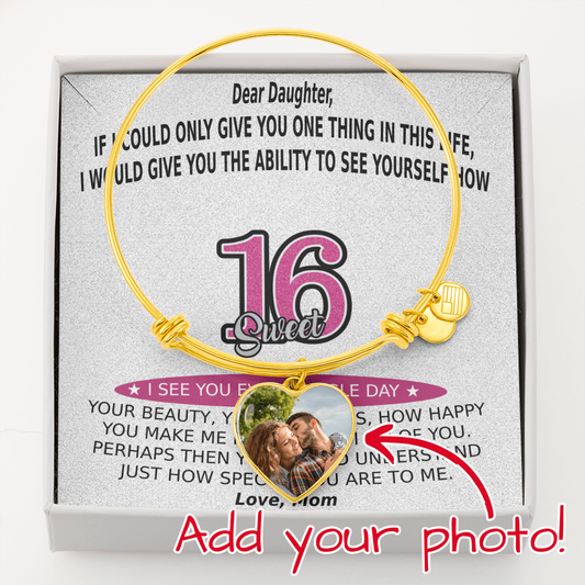 Happy Sweet 16 Bangle | Mom to Daughter | 16th birthday gift