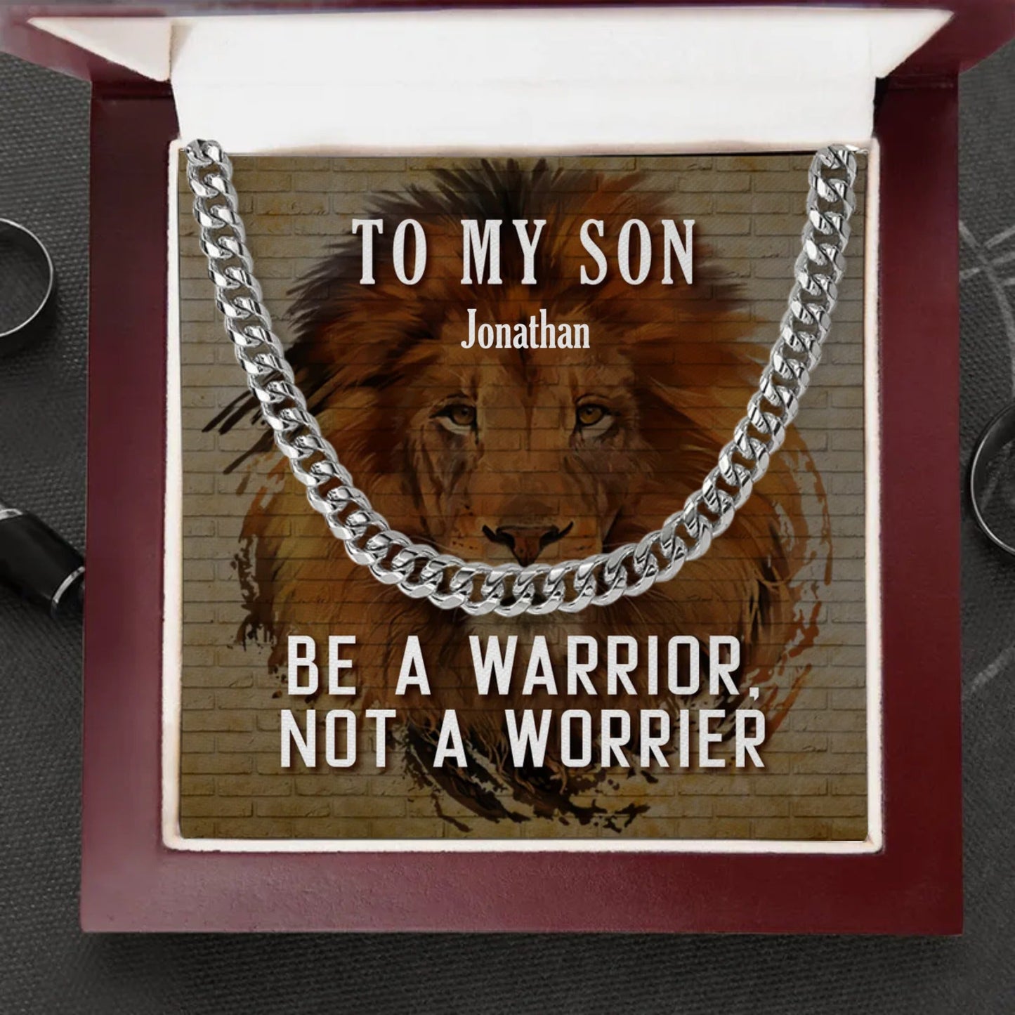 To My Son Cuban Link Chain Personalized (s.013.clcp)