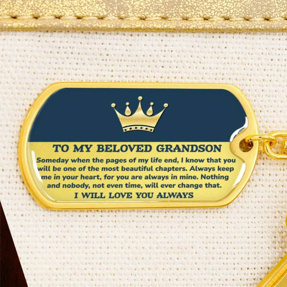 Beloved Grandson Keychain Pages End 128.dk.003
