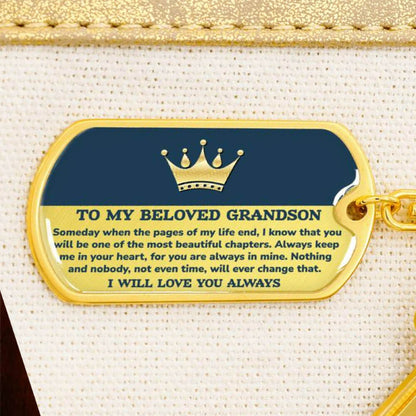 Beloved Grandson Keychain Pages End 128.dk.003