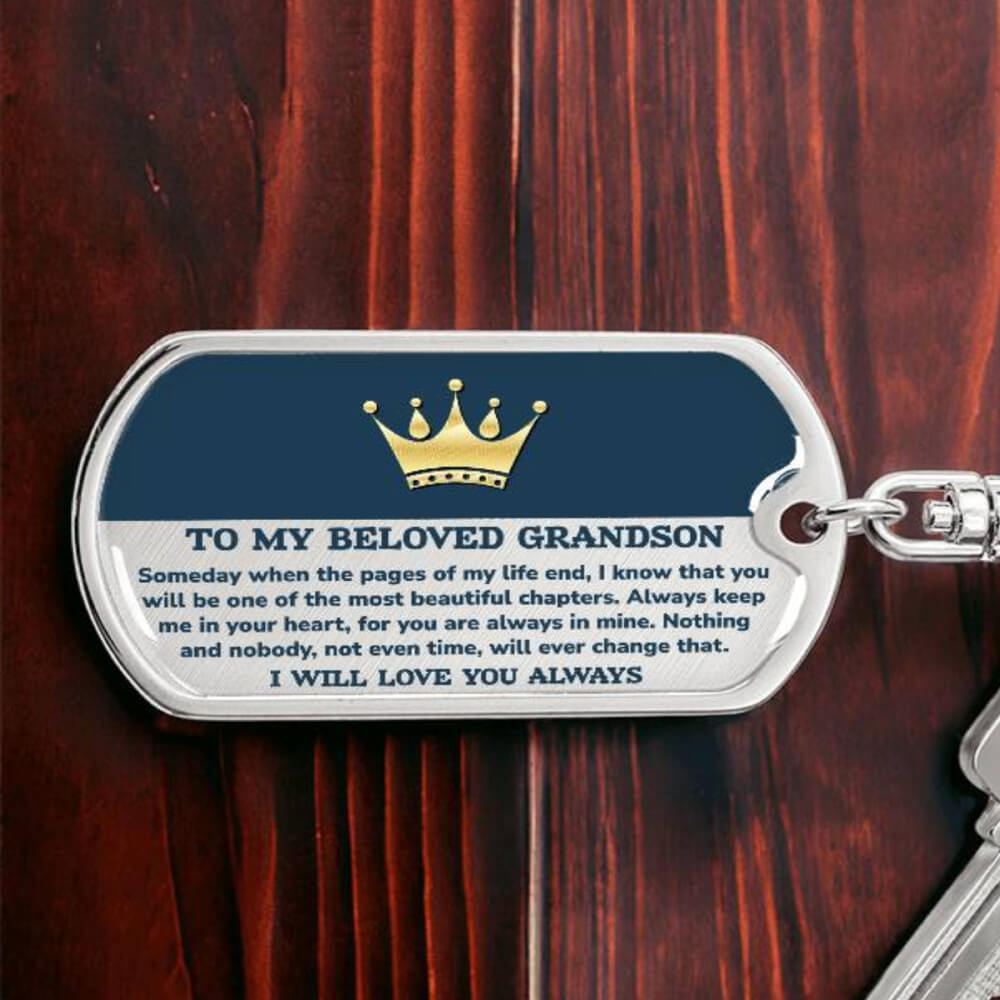 Beloved Grandson Keychain Pages End 128.dk.003