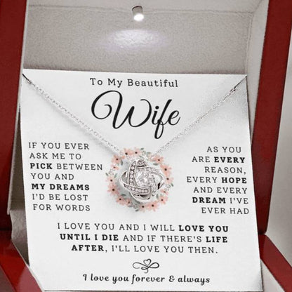 To My Beautiful Wife Necklace - Every Reason, Hope, Dream (189.lk.029-9)