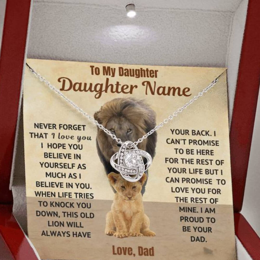 Dad To Daughter Love Knot Necklace (d.004p.lk) Personalize It ⬇️