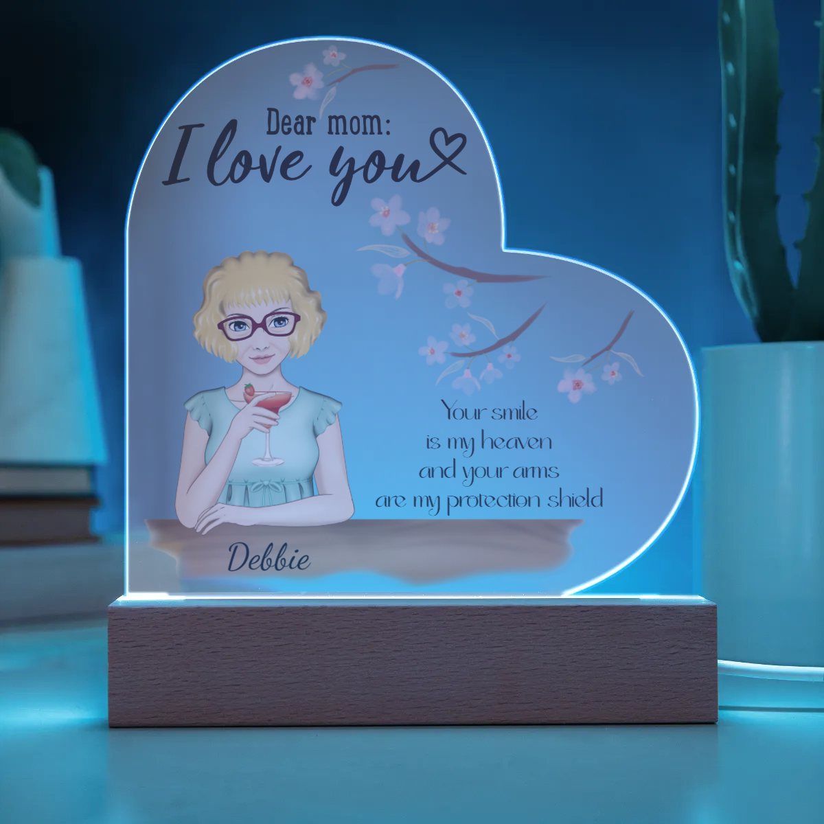Dear Mom I Love You Acrylic Heart Plaque - Personalize it ⬇️
