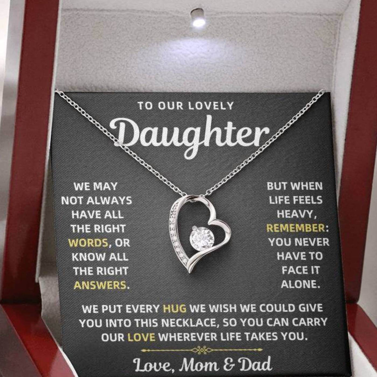 To Our Daughter Necklace From Mom & Dad – Forever Love Gift