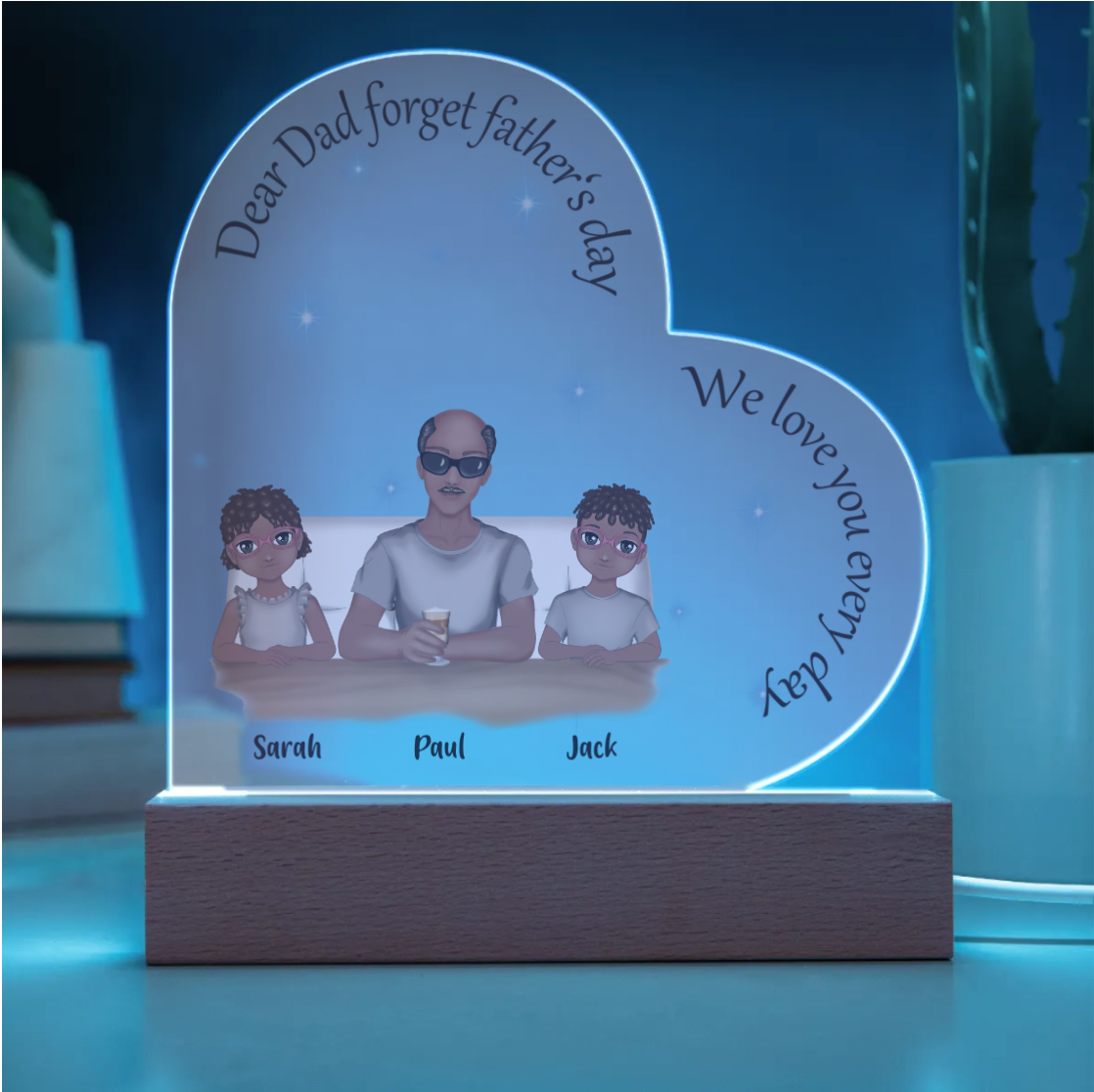 To Dad Acrylic Heart Plaque (d.1.ach) - Personalize ⬇️