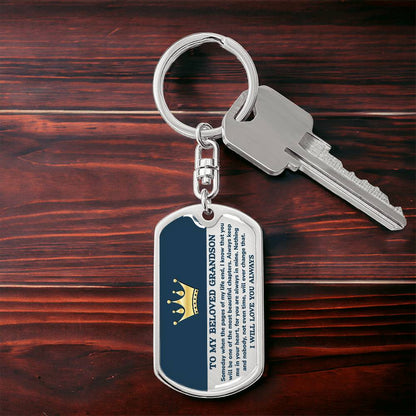 Beloved Grandson Keychain Pages End 128.dk.003