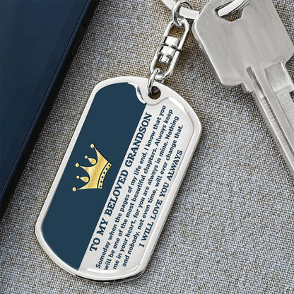 Beloved Grandson Keychain Pages End 128.dk.003
