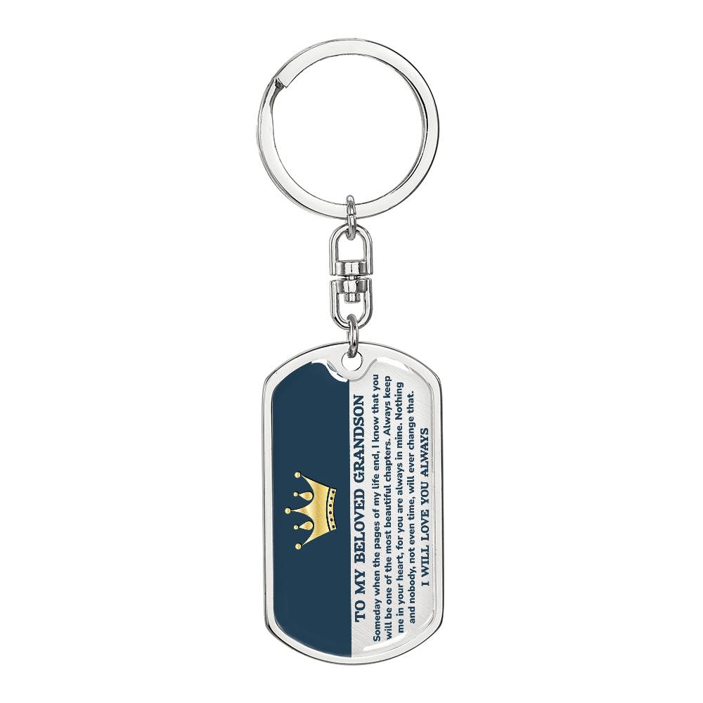 Beloved Grandson Keychain Pages End 128.dk.003