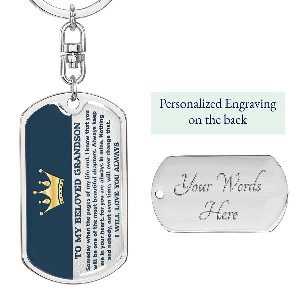 Beloved Grandson Keychain Pages End 128.dk.003