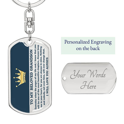 Beloved Grandson Keychain Pages End 128.dk.003