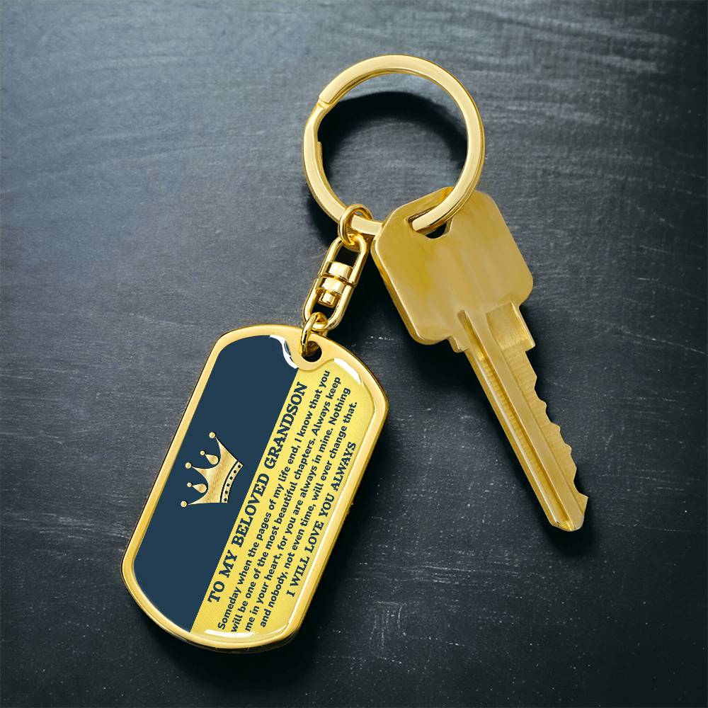 Beloved Grandson Keychain Pages End 128.dk.003