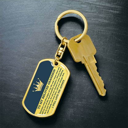 Beloved Grandson Keychain Pages End 128.dk.003