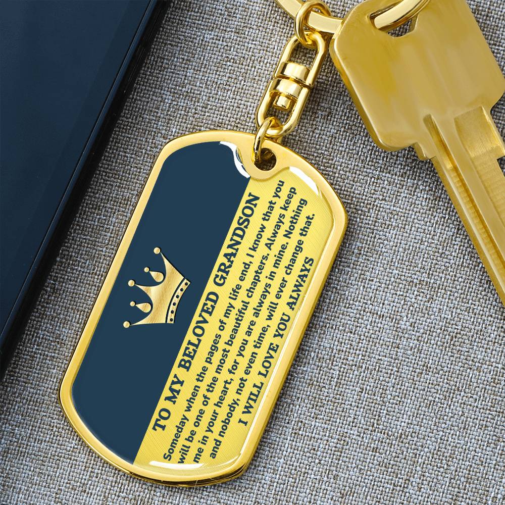 Beloved Grandson Keychain Pages End 128.dk.003