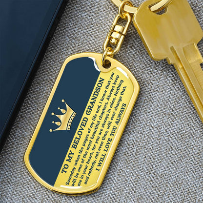 Beloved Grandson Keychain Pages End 128.dk.003