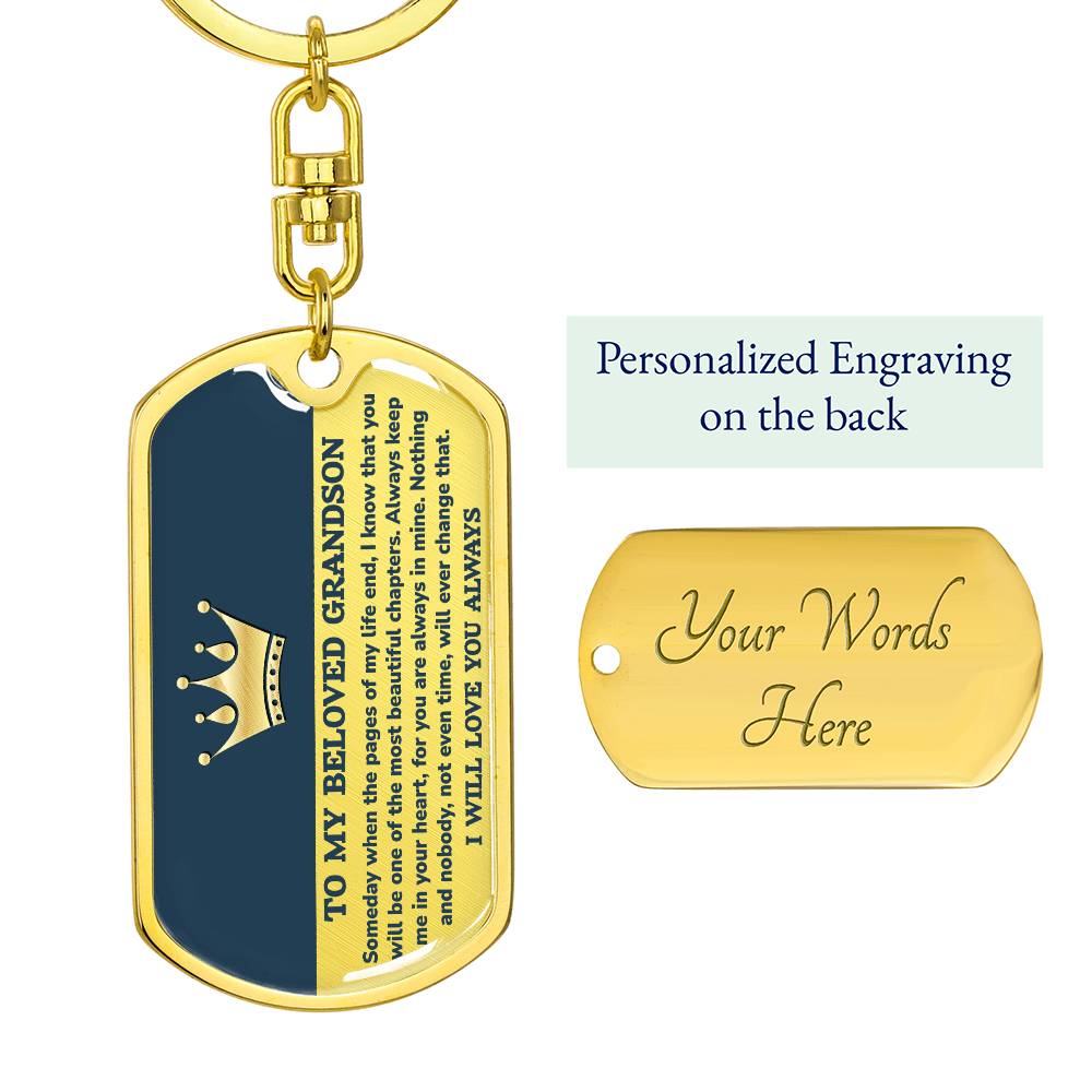 Beloved Grandson Keychain Pages End 128.dk.003