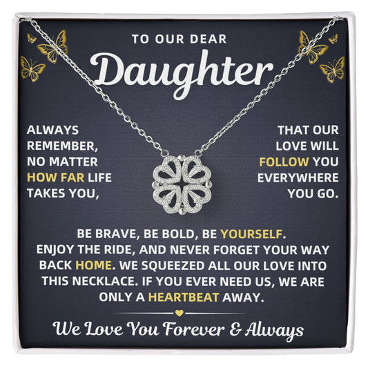 To Our Daughter Necklace From Mom & Dad – Our Love Will Follow You - Magnetic Hearts