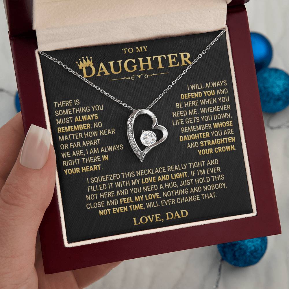 To My Daughter Necklace From Dad – Remember Whose Daughter You Are