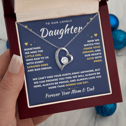To Our Daughter Necklace From Mom & Dad – Our Hearts Ache With Pride