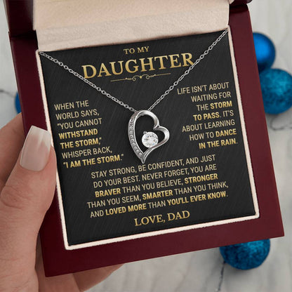 To My Daughter Necklace From Dad – I Am The Storm