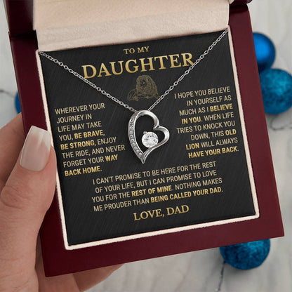 To My Daughter Necklace From Dad – This Old Lion Will Always Have Your Back