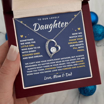 To Our Daughter Necklace From Mom & Dad – Always Right There In Your Heart