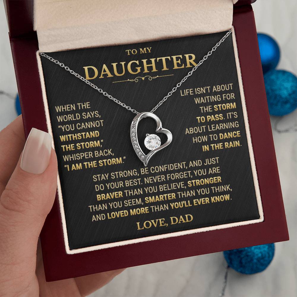 To My Daughter Necklace From Dad – I Am The Storm