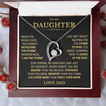 To My Daughter Necklace From Dad – I Am The Storm