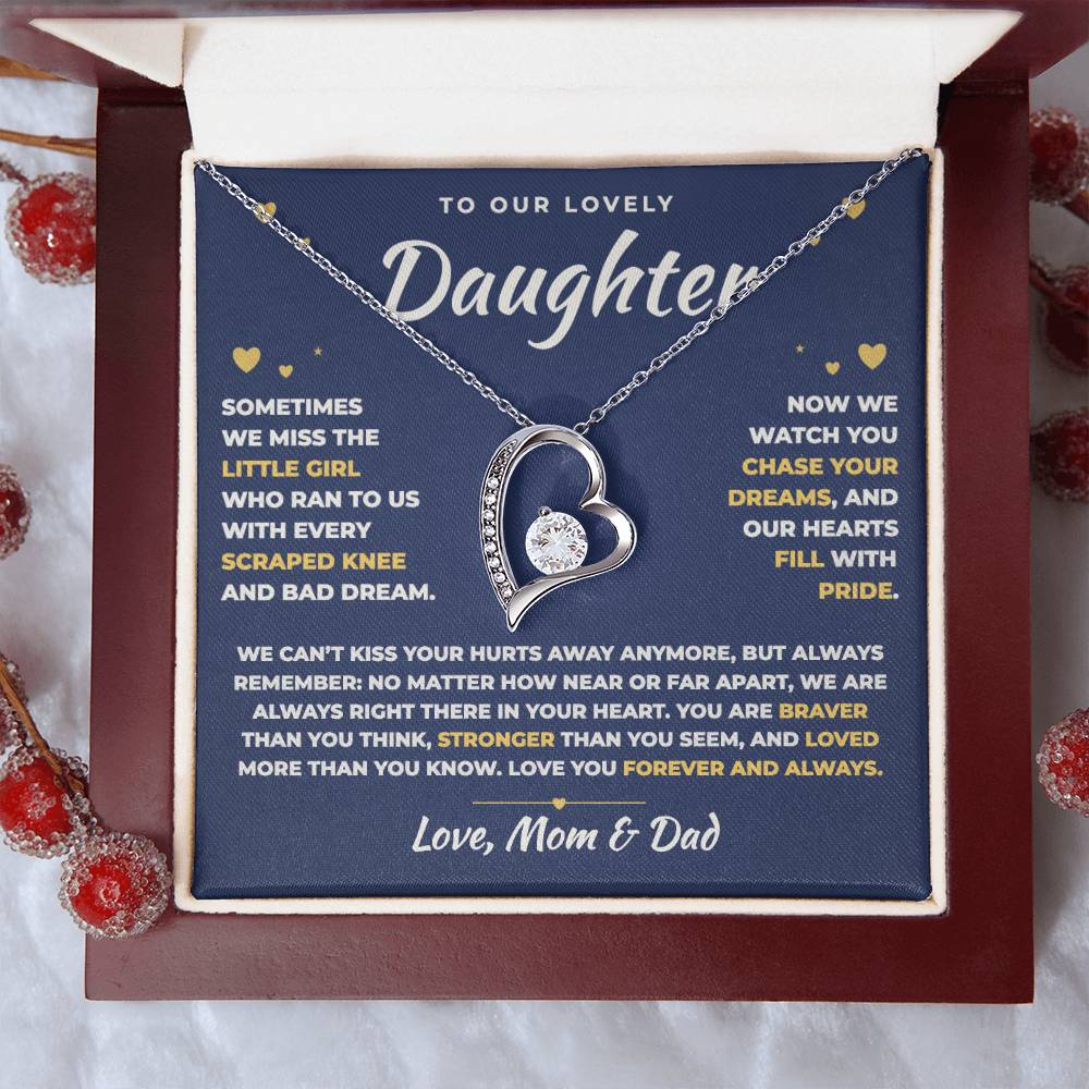 To Our Daughter Necklace From Mom & Dad – Always Right There In Your Heart
