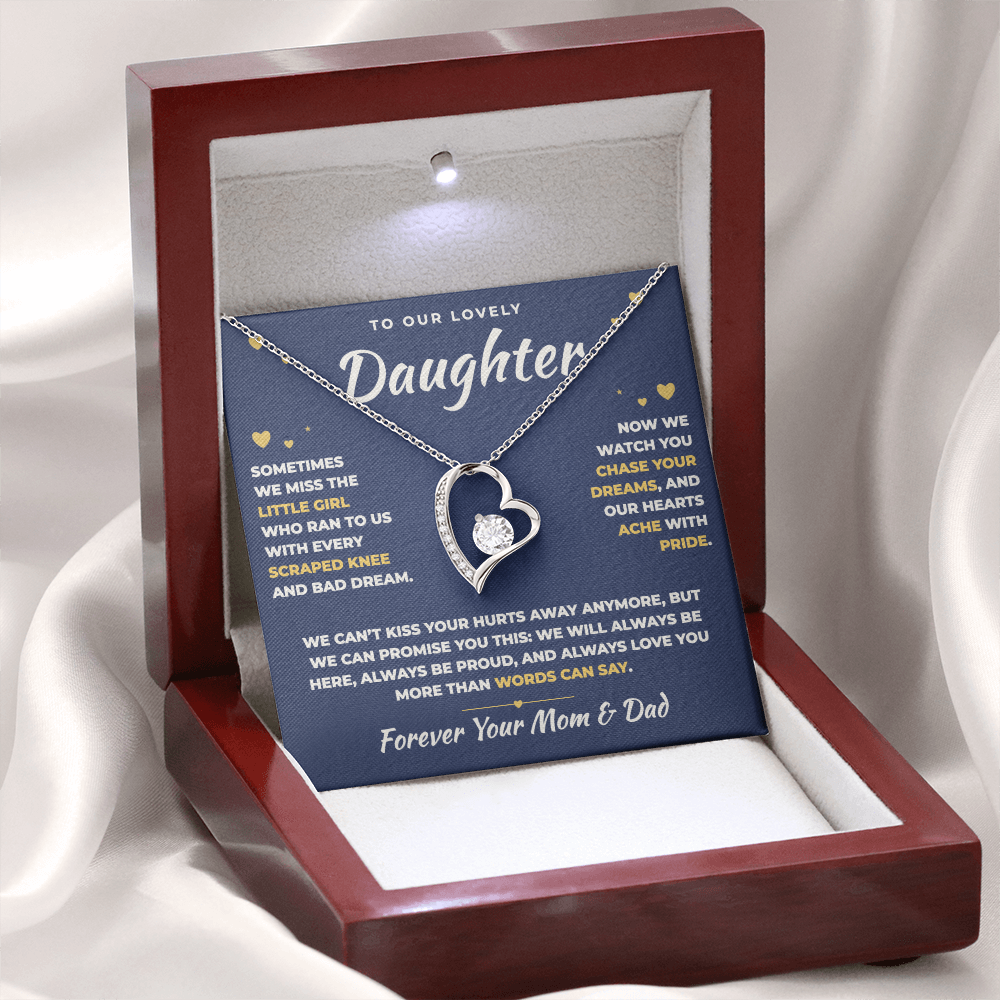 To Our Daughter Necklace From Mom & Dad – Our Hearts Ache With Pride (md.lg.3.fl)