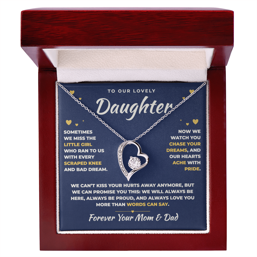 To Our Daughter Necklace From Mom & Dad – Our Hearts Ache With Pride (md.lg.3.fl)