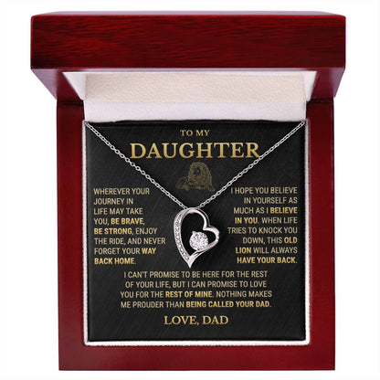 To My Daughter Necklace From Dad – This Old Lion Will Always Have Your Back