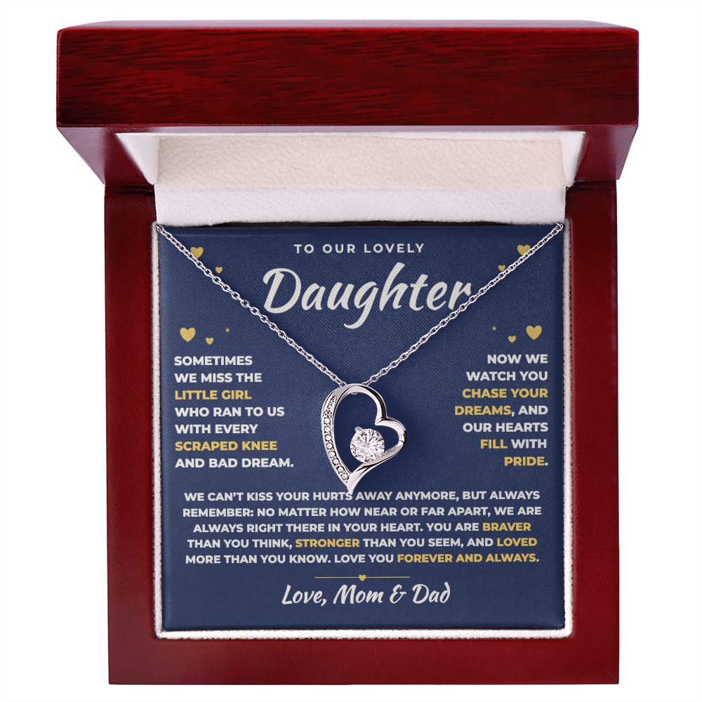 To Our Daughter Necklace From Mom & Dad – Always Right There In Your Heart
