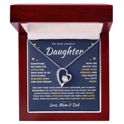 To Our Daughter Necklace From Mom & Dad – Always Right There In Your Heart