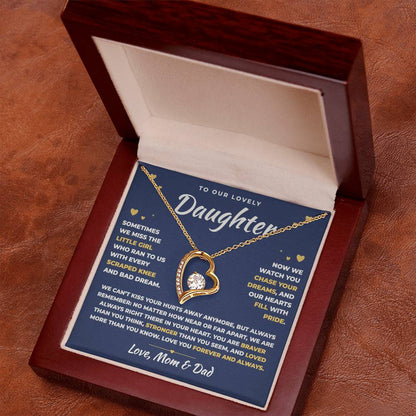 To Our Daughter Necklace From Mom & Dad – Always Right There In Your Heart