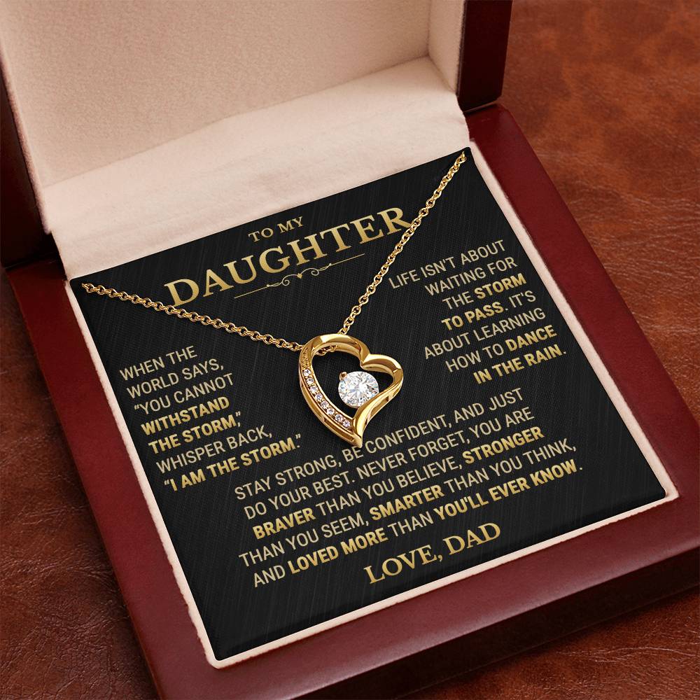 To My Daughter Necklace From Dad – I Am The Storm