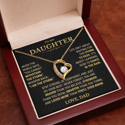 To My Daughter Necklace From Dad – I Am The Storm
