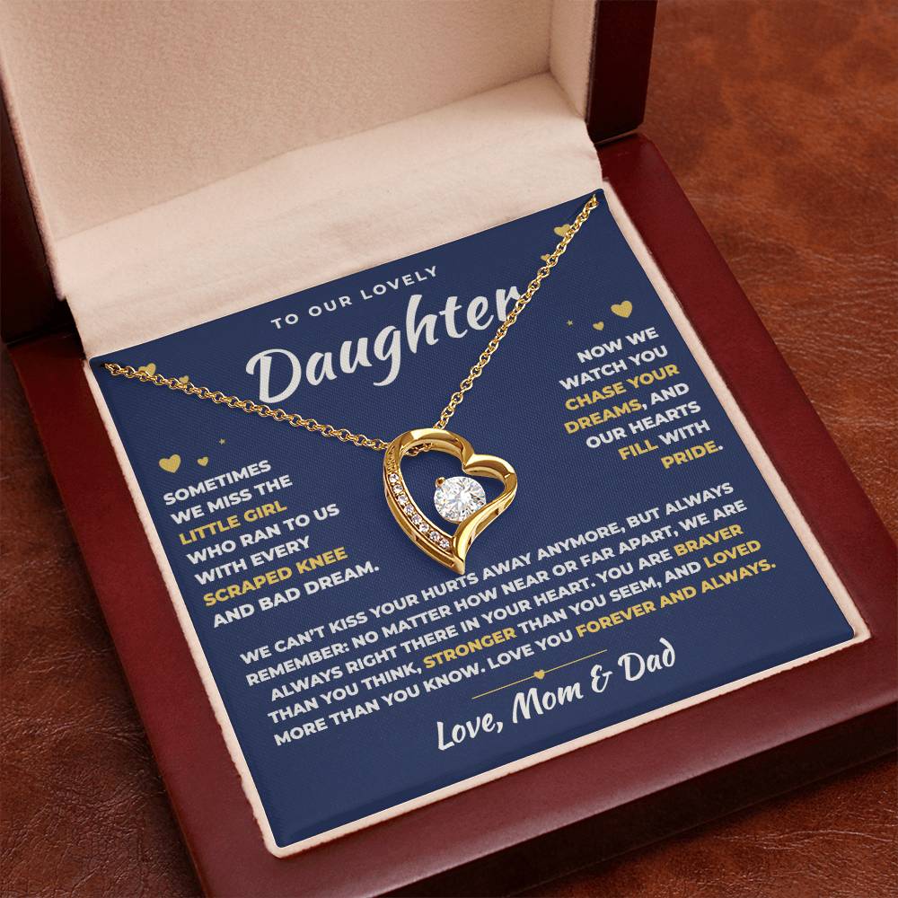 To Our Daughter Necklace From Mom & Dad – Always Right There In Your Heart