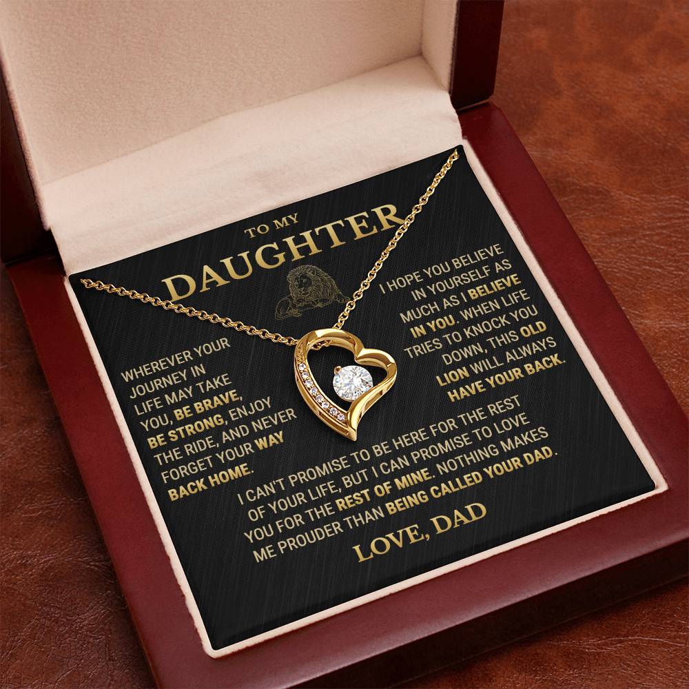 To My Daughter Necklace From Dad – This Old Lion Will Always Have Your Back