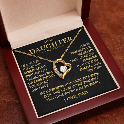 To My Daughter Necklace From Dad – The Dad Who Will Love And Protect You