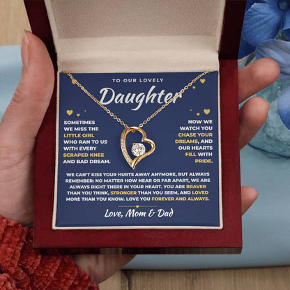 To Our Daughter Necklace From Mom & Dad – Always Right There In Your Heart