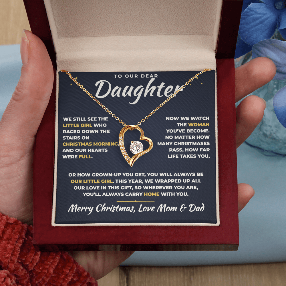 To Our Daughter Christmas Necklace From Mom & Dad – Always Our Little Girl (md.lg.1.fl)