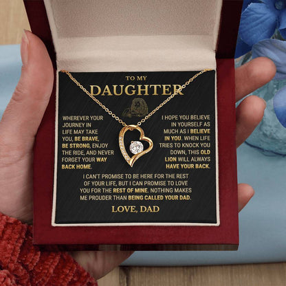 To My Daughter Necklace From Dad – This Old Lion Will Always Have Your Back