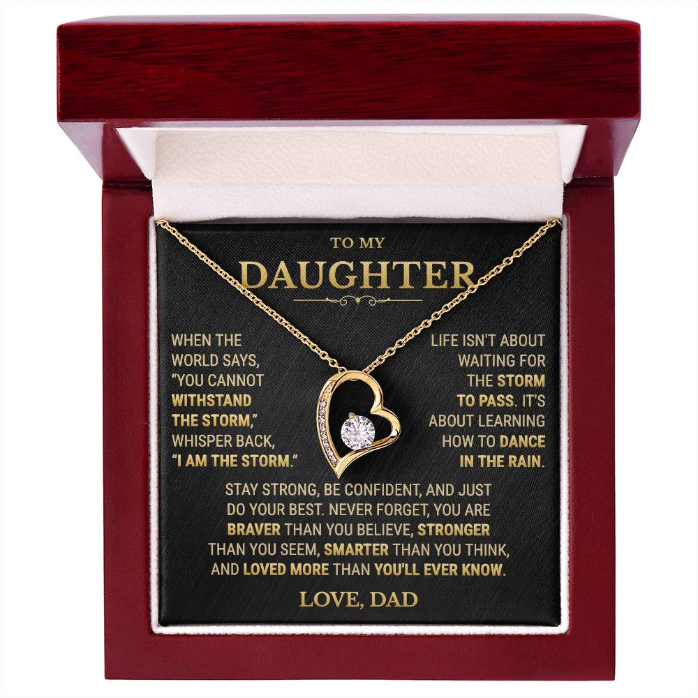 To My Daughter Necklace From Dad – I Am The Storm