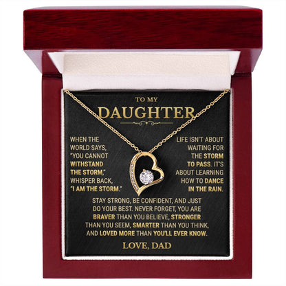 To My Daughter Necklace From Dad – I Am The Storm