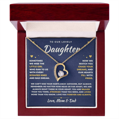 To Our Daughter Necklace From Mom & Dad – Always Right There In Your Heart