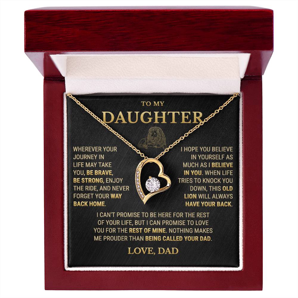To My Daughter Necklace From Dad – This Old Lion Will Always Have Your Back