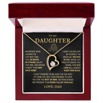 To My Daughter Necklace From Dad – This Old Lion Will Always Have Your Back