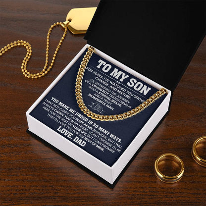 Dad to Son Cuban Link Chain (2411mpack-ds.001clc)
